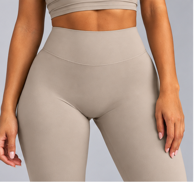 High-Waisted Flare Pants -Blue