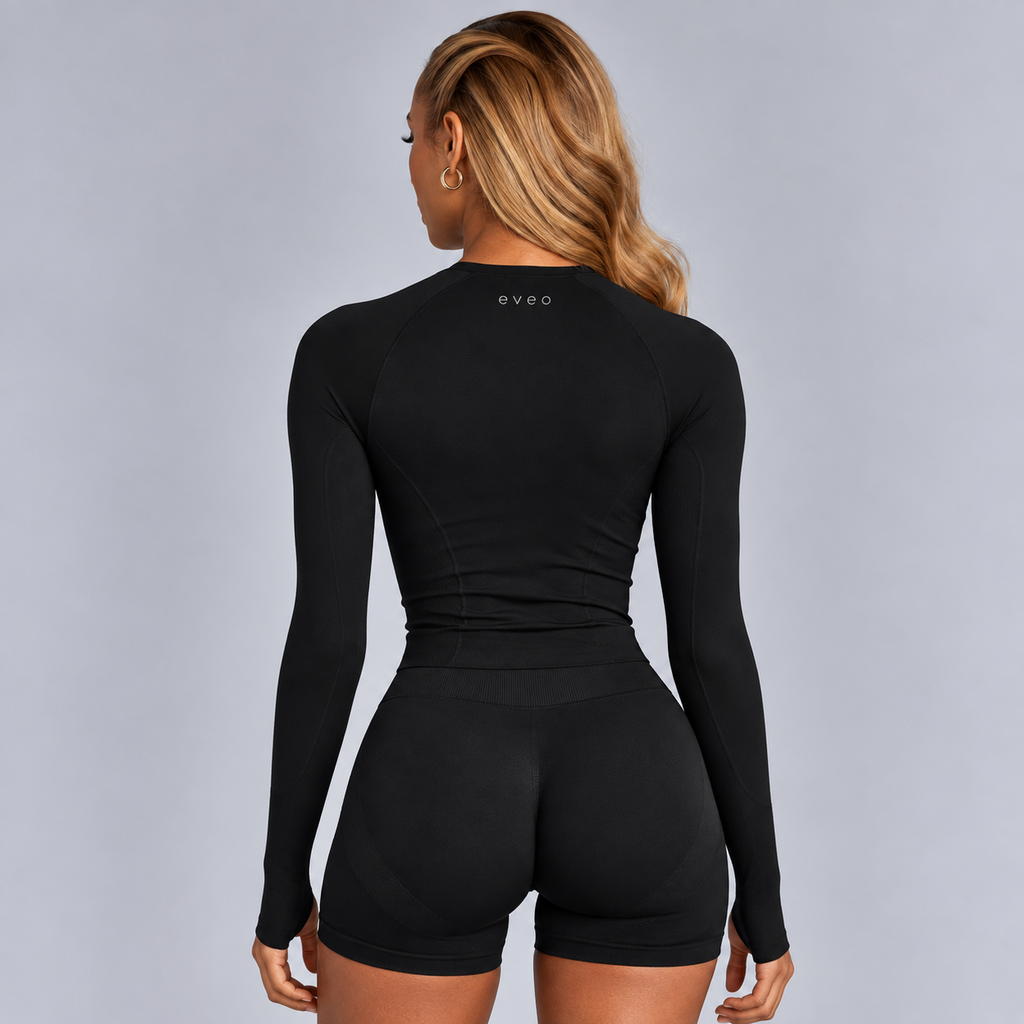 Sculpt Long Sleeve Top - Oil Blue