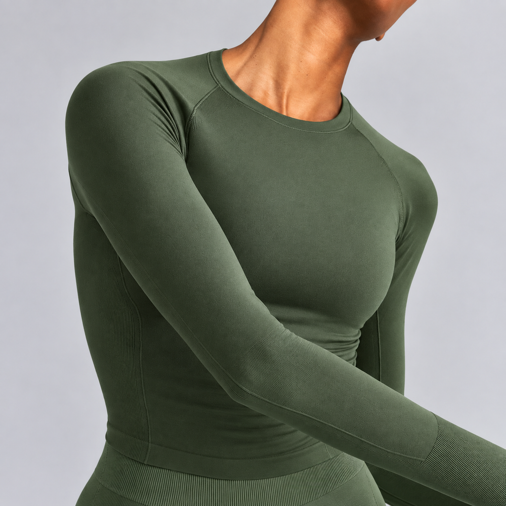 Sculpt Long Sleeve Top - Oil Blue