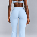 High-Waisted Flare Pants -Blue